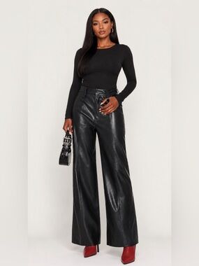 Revolve 7 For All Mankind Vegan Leather Easy Trousers